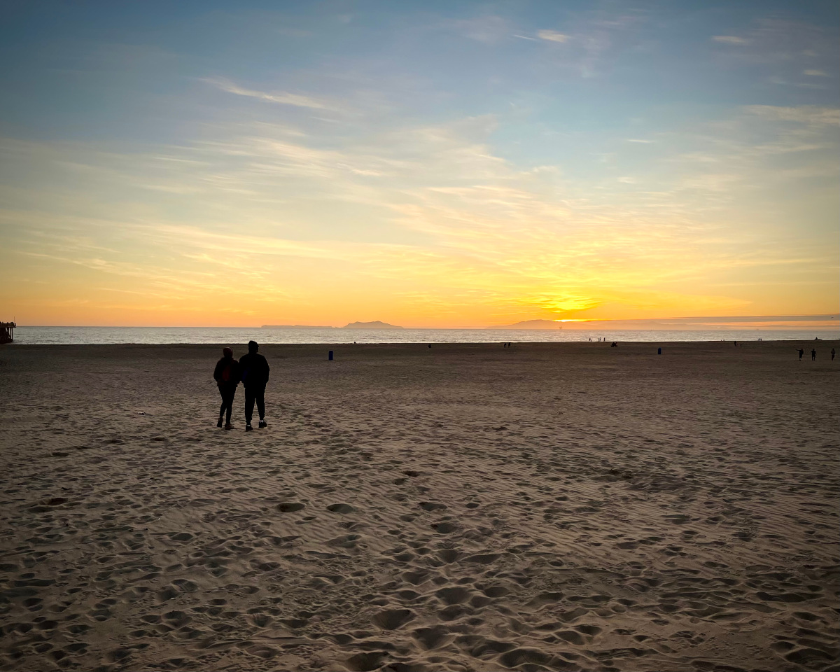 A sunset at the beach.