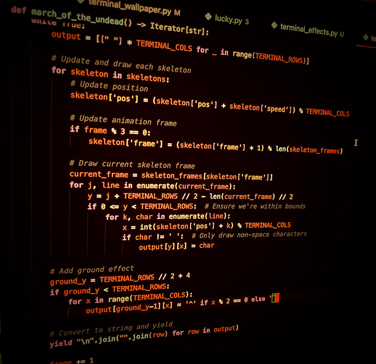 Source code for a zombie simulation.